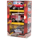 Set of 3 Emergency Vehicles With lights &  Sounds