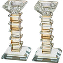 Pair of Crystal Elegant Candlesticks 16 cm - UK41611