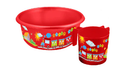 Glow in the Dark Netilas Yadayim  Pail & Cup - RED