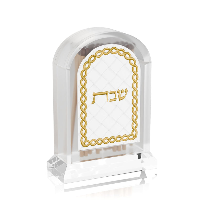 Woven Leatherite Match Holder - Gold