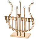 Metal "Harp" Menorah 36 cm- Golden Finish