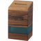 Wood Tzedakah Box with Turquoise Epoxy 14 cm - UK80859