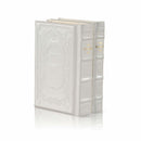 Siddur Interlinear Artscroll Set - 2 Vol.   Pocket Size - Ashkenaz - White Leather- Ashkenaz - Weekday Shabbos & Festivals - Miller White Leather