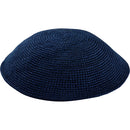 Knitted D.M.C Kippah 18cm - Sheer dark blue