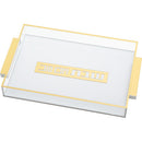 Lucite Challah Tray - Clear / Gold with Raised Rims and Handles [UK80858]