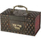 Faux Leather Etrog Box with Handle & Lock - "Textured" Diamond Design - Brown - UK49244