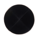 IKIPPAH BLACK VELVET W/ BEIGE LINEN RIM YARMULKE 4