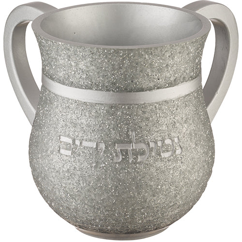 Polyresin Washing Cup - Speckled Silver - 14 cm