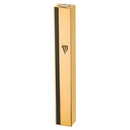Aluminum Mezuzah 15 cm- Gold with Metal SHIN & Black Stripe - UK24534