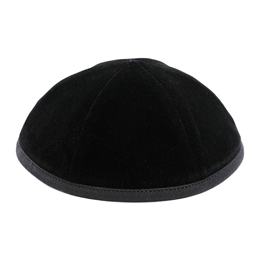 Black Velvet Kippah ART-Men" Size 4- 6 Parts with Rim