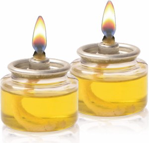 Prefilled 100% Olive Oil Shemen Pods Glass Cup Candles with Cotton Wick 4 Hour Burntime 24 Count