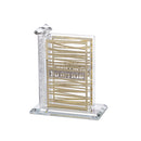 Crystal Matches Holder - Linear Gold Design with  Crushed Glass Pillars [UK82156]