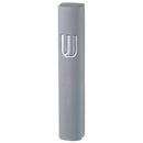 Polyresin "Cement" Mezuzah - Light Gray with Silvered SHIN - 15 cm