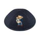 IKIPPAH DOV BEAR DREIDEL - NAVY DENIM YARMULKE 2