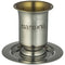 Stainless Steel Kiddush Cup with leg 9.5 cm with Saucer contain 210ml / 7.1oz - UK42485