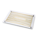 Glass Challah Tray - Linear Gold Centered Words [UK81971]