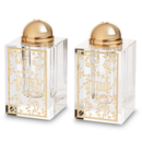 Crystal Salt & Pepper Holders with Laser Cut Plaque - Gold Vines [UK82144]
