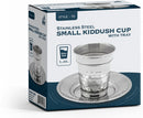 Kiddush Cup & Tray - Stainless Steel