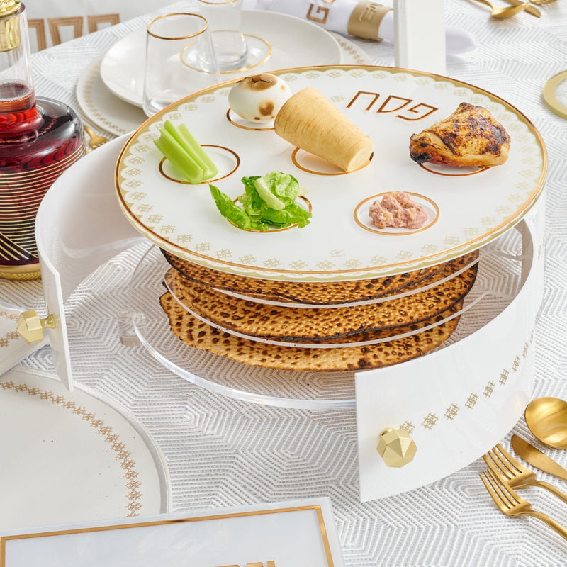 3 Level Round Cartier Kearah (Seder Plate) / Matzah Box