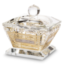 Crystal Salt Holder with Laser Cut Plaque - Gold Lines with Silver שבת ויום טוב [UK82141]