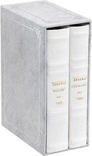 Machzor Rosh Hashanah/Yom Kippur -  Hebrew English - 2 Volume - Mid Size - Sefard - Faux Leather - White