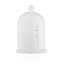Glass Cloche Match Holder - White & Gold