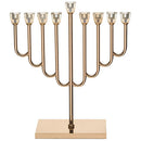 Metal Menorah -  with Golden Crystal Cups - 36 cm