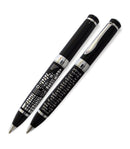 Elegant Pen With Traveler's Prayer 13.5cm - black With Silvered Tower Of David - Hebrew
