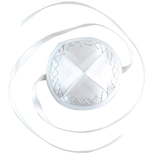 White Satin Baby Kippah 9 Cm + Strings