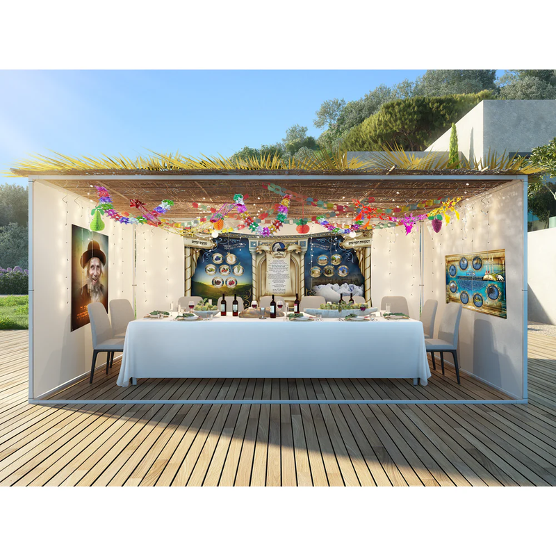 Ben-Ari -  Lulav Sukkot Fabric - Israel Landscape & Holy Sites - 5ft x 10ft