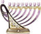 Jeweled Davids Harp Menorah - Purple