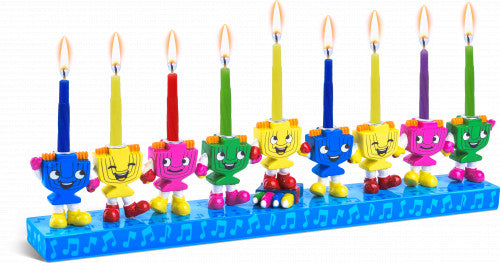 Resin Candle Menorah - Dancing Dreidels