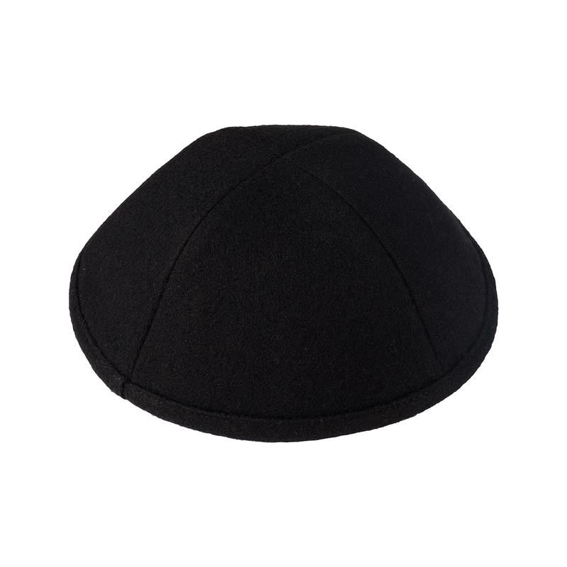 IKIPPAH BLACK WOOL YARMULKE
