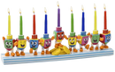 Candle Menorah - colorful Resin - Dancing Dreidels