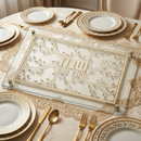 Glass Challah Tray - Gold Vines [UK81974]