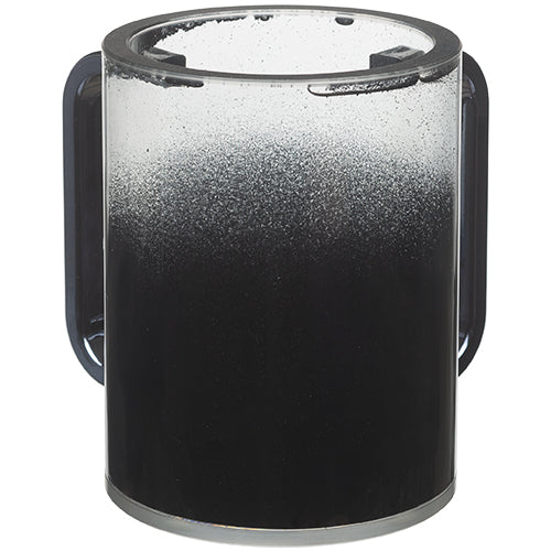 Acrilic Clear Washing Cup 13 cm - Black Glitter and Black Handles - UK42902