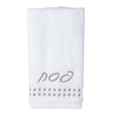 Pesach Dot Border Finger Towel-Silver