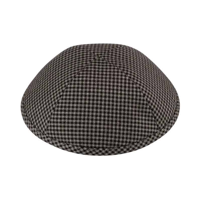 IKIPPAH BLACK & GRAY CHECK YARMULKE 5