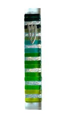 Premium Glass Mezuzah Case - Green
