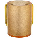 Perspex Clear Washing Cup 13 cm - Gold Sparkles