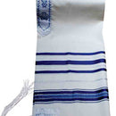 Keter Tashbetz Wool Talis-   18x72 Blue/Silver AY Thin Ashkenaz