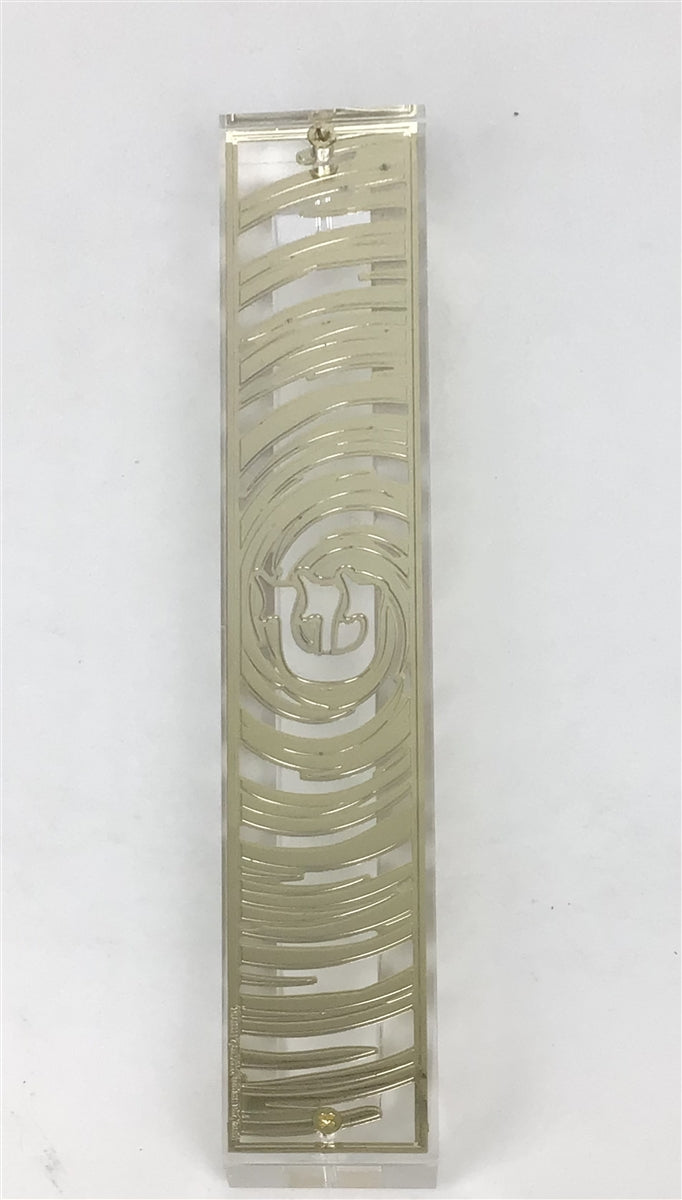 Mezuzah Case 24K Gold Plated- 15 cm scroll - TUZ013