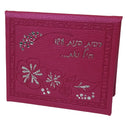 LeatherTefillas Haderech With Mirror-Magnetic - Dark Pink -  - Dark Pink -