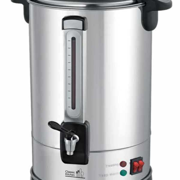 pro chef 65 cup insulated hot water urn with digital shabbosstat display,  stainless steel (65 cup digital)