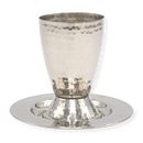 Stainless Steel Kiddush Cup W/ Tray Silver