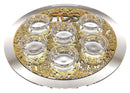 Mirror and Glass Seder Plate with Gold Floral Plate