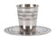 Stainless Steel Kiddush Cup with Saucer - Diamond Design - 58042