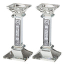 Crystal Candlesticks 16.5 cm with Metal Plaque - UK45957