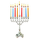 Candle Menorah - Silver Plated - 8"
