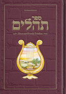 The Illustrated Family Tehillim - Hebrew with English overview  - Leatherette - Beige - Raskin Ed.